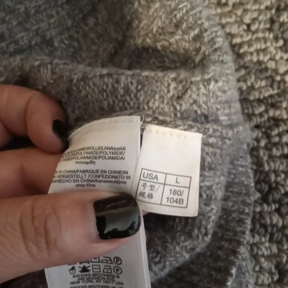 Brooks Brothers Light Gray Crewneck Sweater Wool Blend Long Sleeve Womens Large - Picture 6 of 9